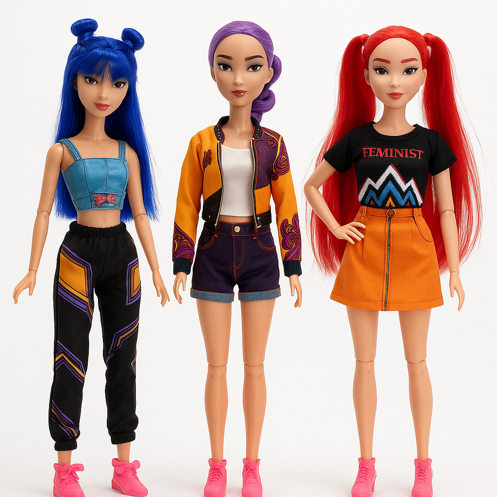 K-Pop Inspired Fashion Dolls – 3 Dolls Set