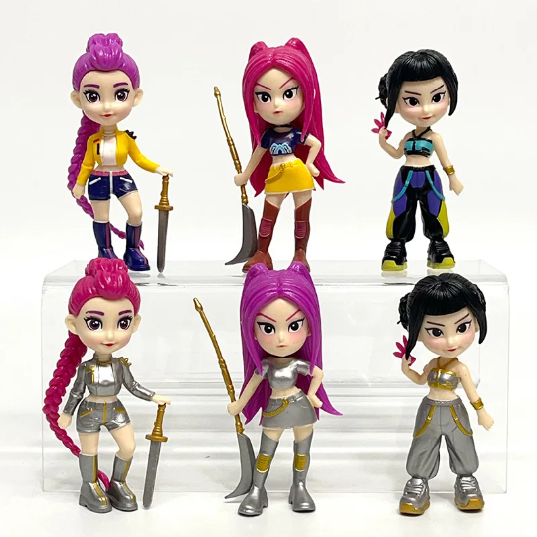 Mini K-Pop Style Dolls Set – Fashion Figures (6 pcs)