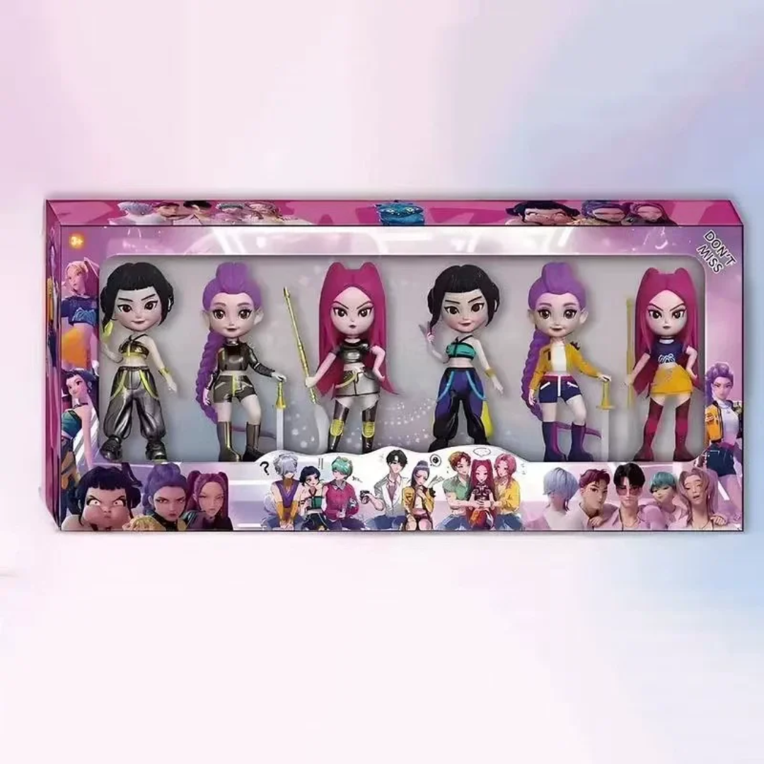 Mini K-Pop Style Dolls Set – Fashion Figures (6 pcs)